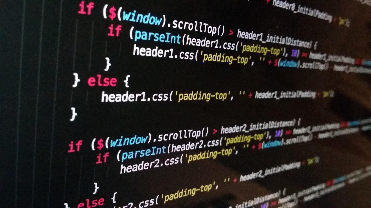 A close-up of JavaScript code using jQuery to read the window scroll position - the kind of browser-side work an instrumentation has to observe from the outside.