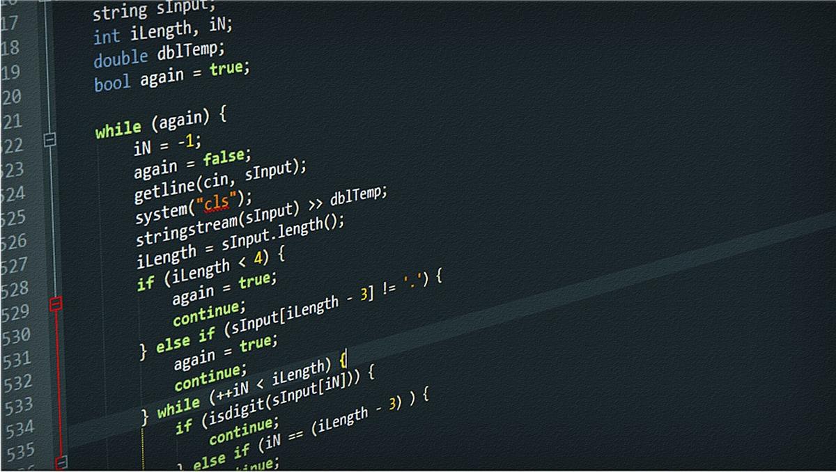 Syntax-highlighted source code with typed variable declarations on a dark editor screen