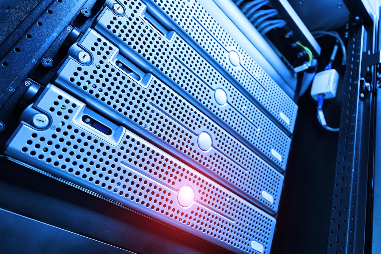 A cloud-and-server network concept with connected nodes